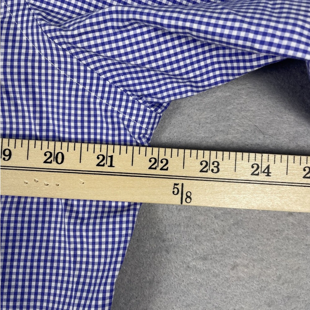 Ralph Lauren Button Down Mens 15.5 32/33 Blue Gingham Easy Care Cotton Shirt - Picture 8 of 9